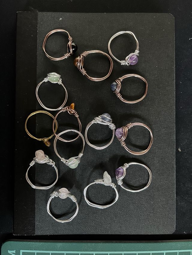 Lote 16 Anillos Cuarzo
Hechos a Mano
