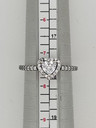Anillo Plata 925 Corazón Circonitas