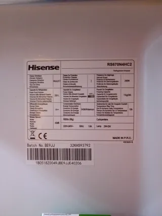 Nevera Hisense A++