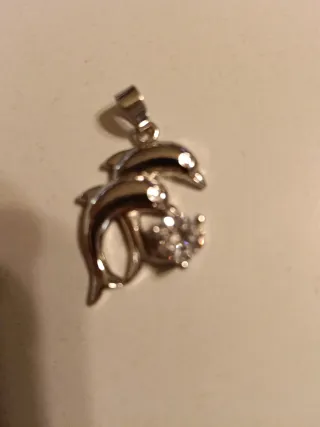 Colgante Delfines Cristal Plata