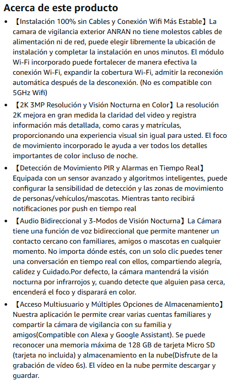 ¡-50%! | ANRAN 2K Cámara Vigilancia WiFi Exterior