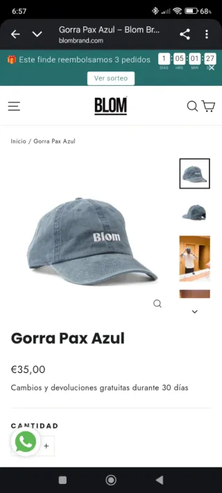 Gorra gris Blom