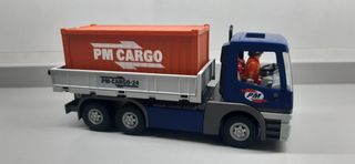 Camión Playmobil con Contenedor Naranja