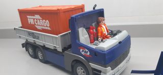 Camión Playmobil con Contenedor Naranja