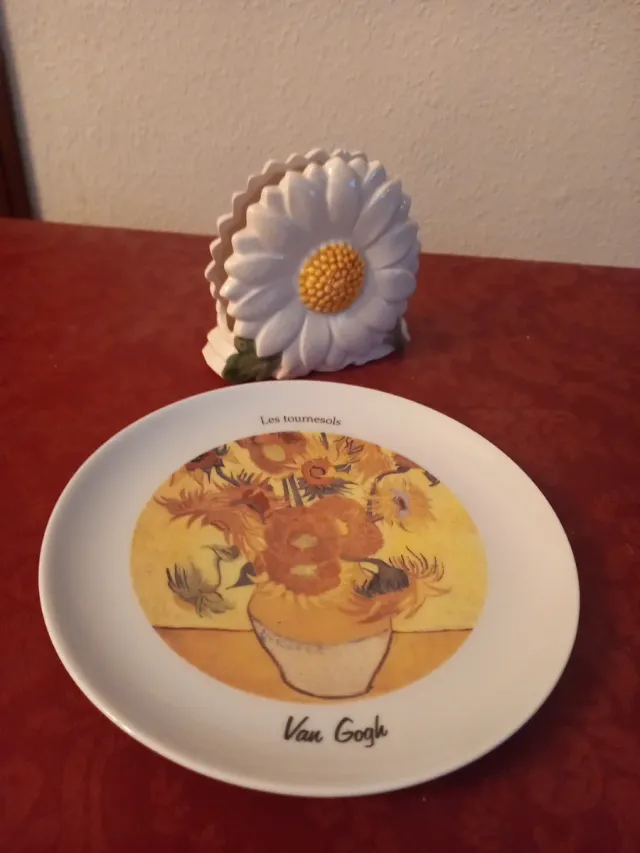 Plato y servilletero Van Gogh Los Girasoles