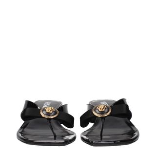Chanclas Versace Mujer Negro y Dorado