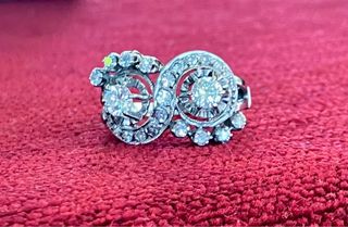 Anillo Vintage Oro 18k Diamantes Tu Y Yo