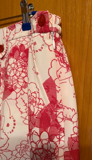 Falda Corte Inglés Flores Rojas Talla 52