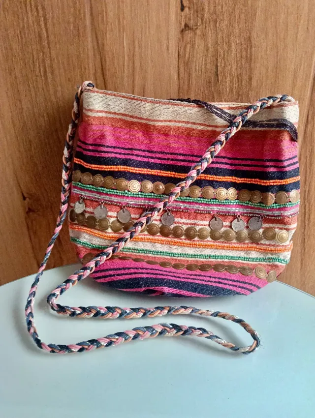 Bolso bandolera étnico multicolor
