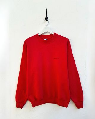 Sudadera Fruit of the Loom Roja Logo Pequeño Talla