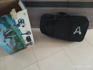 Bicicleta desmontável com mala