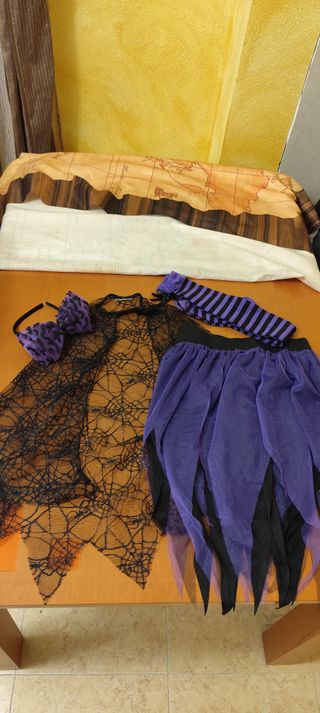 Disfraz Halloween Araña Morado Negro. Talla S/M