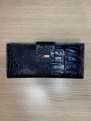Cartera Negra Piel Cocodrilo