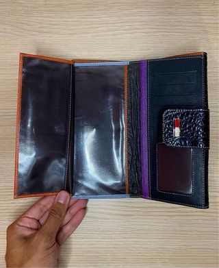Cartera Negra Piel Cocodrilo