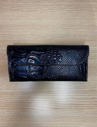 Cartera Negra Piel Cocodrilo