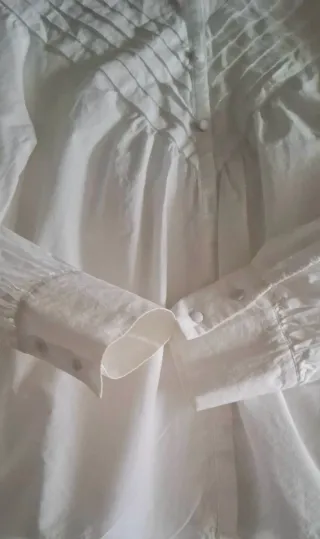 Blusa  Blanca Algodón Mango