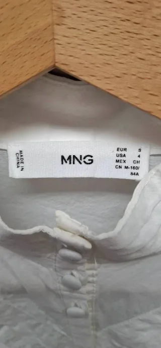 Blusa  Blanca Algodón Mango