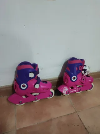 Patines infantiles rosas y morados