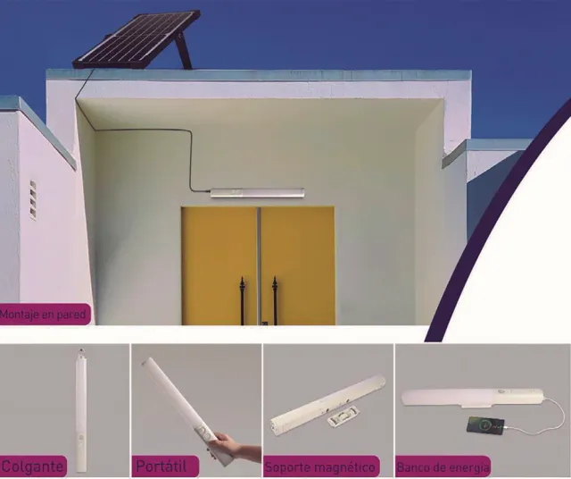 ¡¡-75%!! | Regleta Led Solar 10W 4000K Portátil