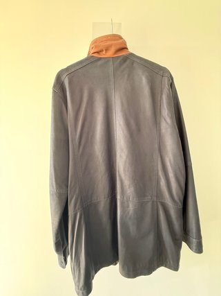 Gabardina Cuero Italiano Azul Talla L