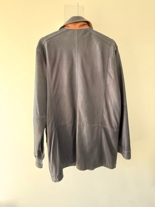 Gabardina Cuero Italiano Azul Talla L