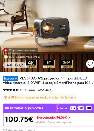 Proyector LED Android VEVSHAO