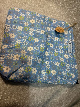 Pochette fantasia fiori vintage azzurra Handmade