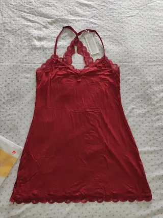 Pijama sexy mujer encaje rojo