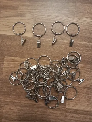 Ganchos para cortinas de metal plateado