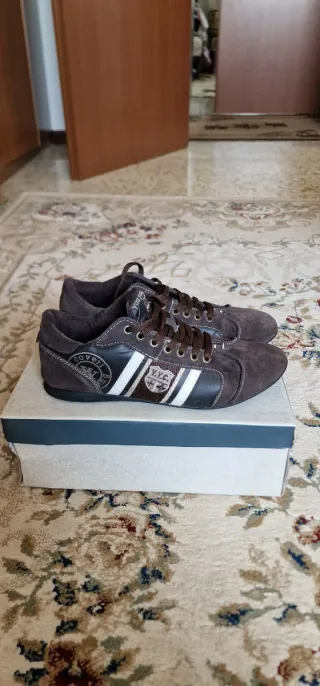 Scarpe uomo casual marroni e bianche