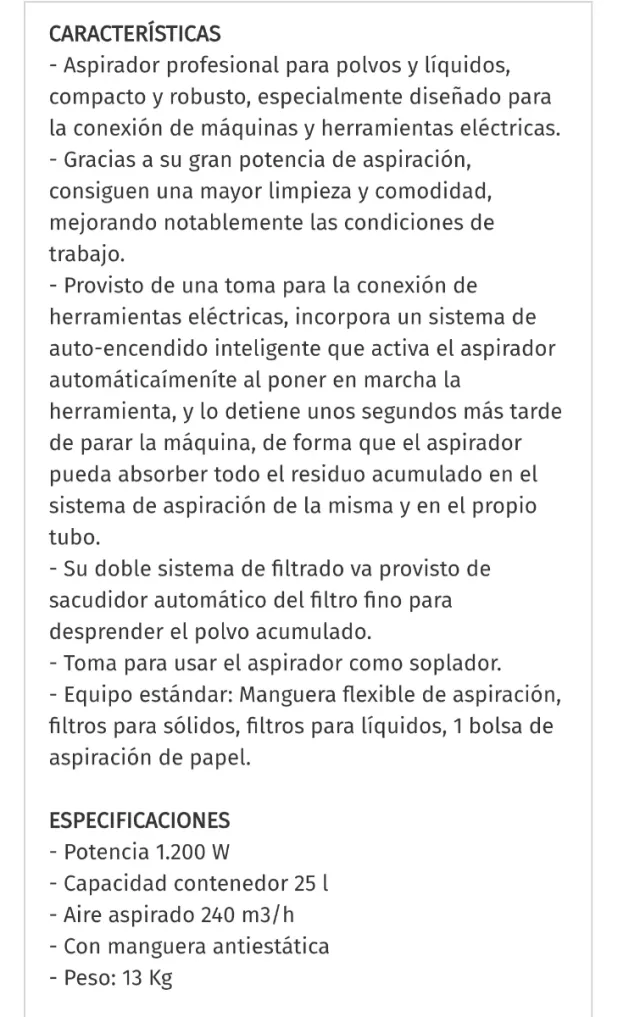 Alquiler Aspiradora Industrial Virutex