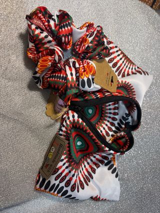 Set Scrunchie Pochette Mandala Handmade vintage