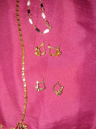 Lote Bisutería Chapado Oro Collares Pendientes Pul
