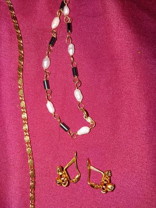 Lote Bisutería Chapado Oro Collares Pendientes Pul