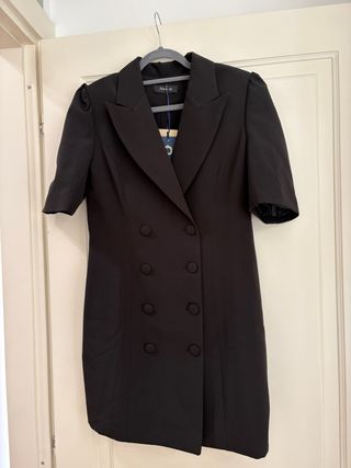 Abito donna corto nero modello smoking