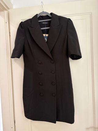 Abito donna corto nero modello smoking