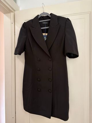 Abito donna corto nero modello smoking