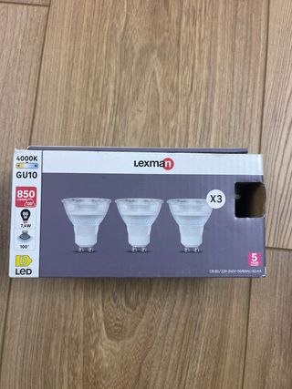 3 Bombillas LED GU10 Lexman 4000K 7.4W