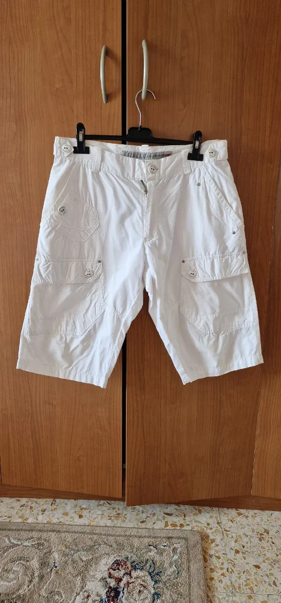 Pantaloncini cargo bianchi uomo