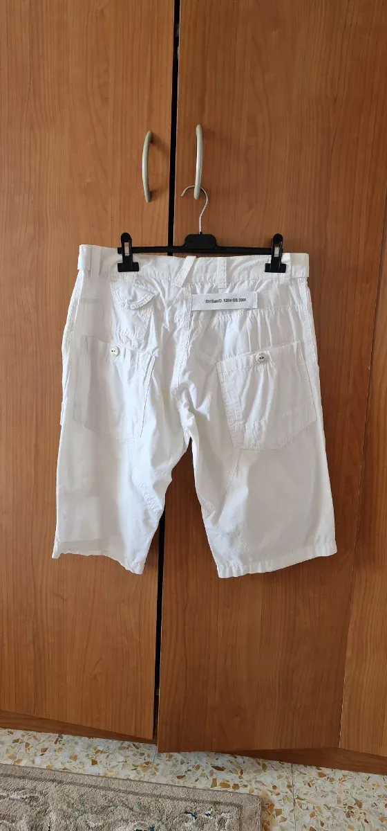 Pantaloncini cargo bianchi uomo