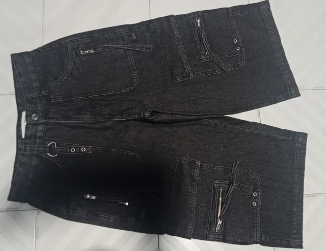 Pantalón corto cargo Y2K negro