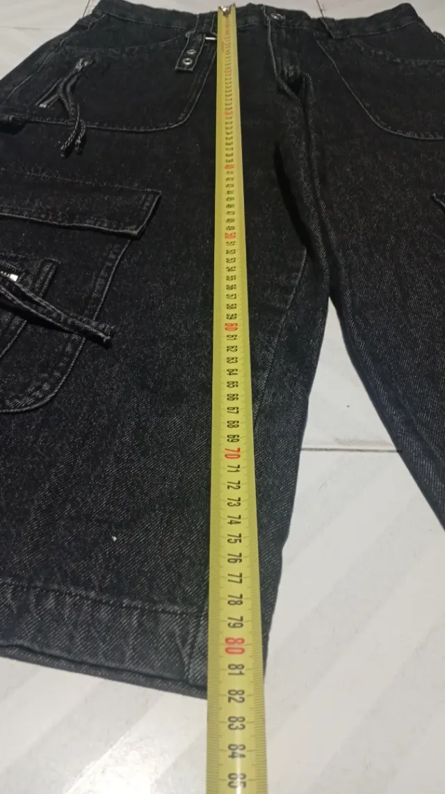 Pantalón corto cargo Y2K negro