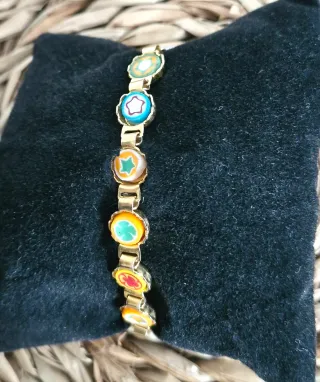 Pulsera Vintage Murano Millefiori Dorada