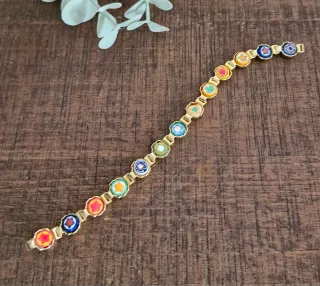Pulsera Vintage Murano Millefiori Dorada