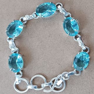 Pulsera Plata Circonitas Azules