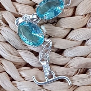 Pulsera Plata Circonitas Azules