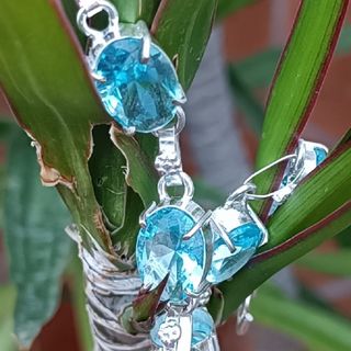 Pulsera Plata Circonitas Azules