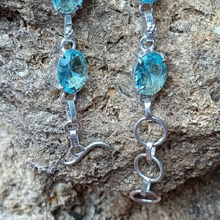 Pulsera Plata Circonitas Azules