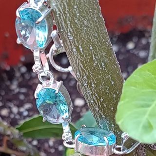 Pulsera Plata Circonitas Azules