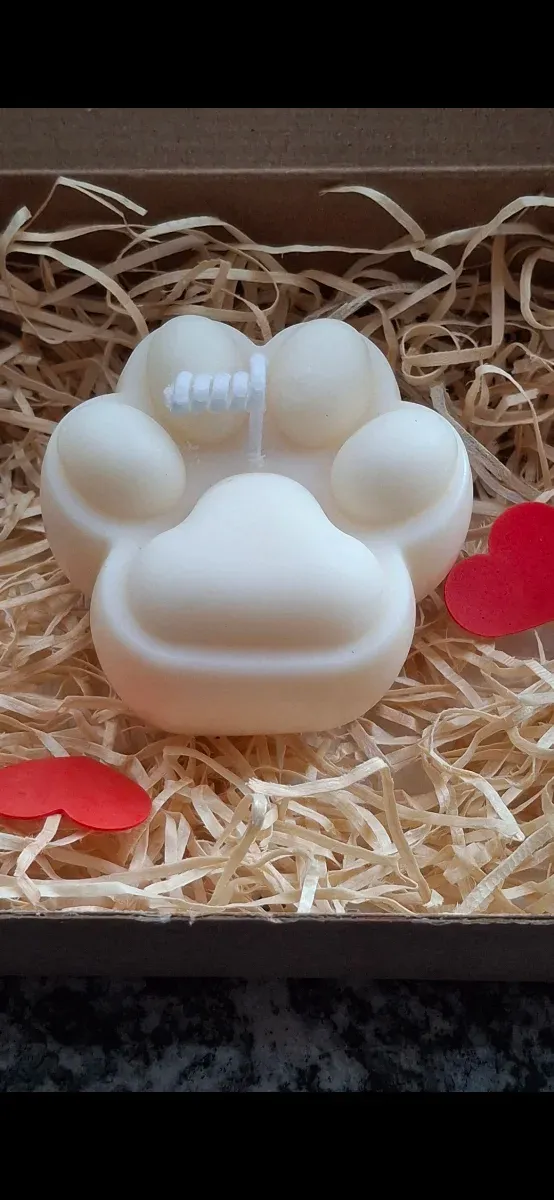 Candela zampa cane cera vegetale artigianale